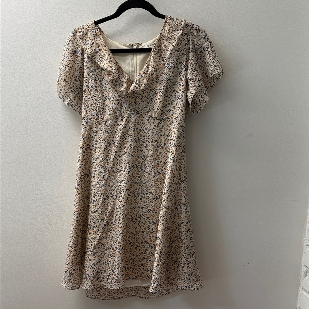 Madewell Cream Floral Mini Dress